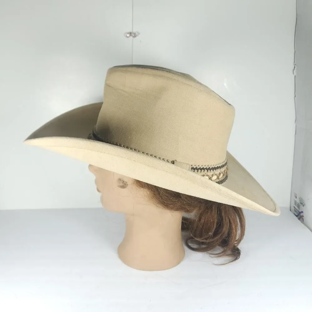 Resistol Vintage 7 1/8 Self Conforming Tan Beige Suede Felt Western Cowboy Hat